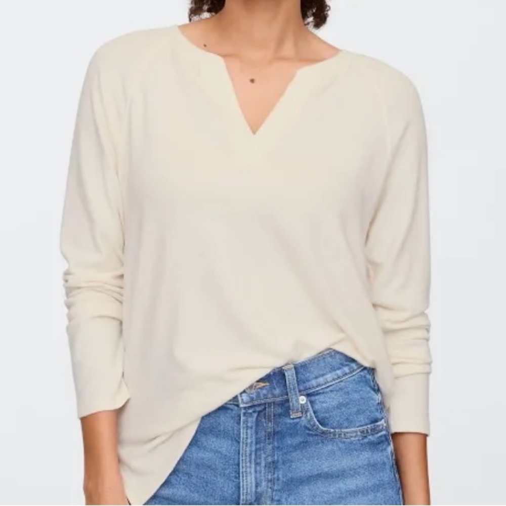 GapBody Beige Waffle Knit Top